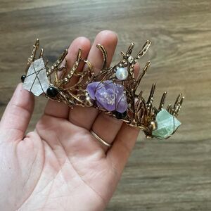 Source Unknown Shelled Boho Hair Accessory w/ metallic pink cording Source Unknown | Accessories | Crystal Flower Headband  main image 3
